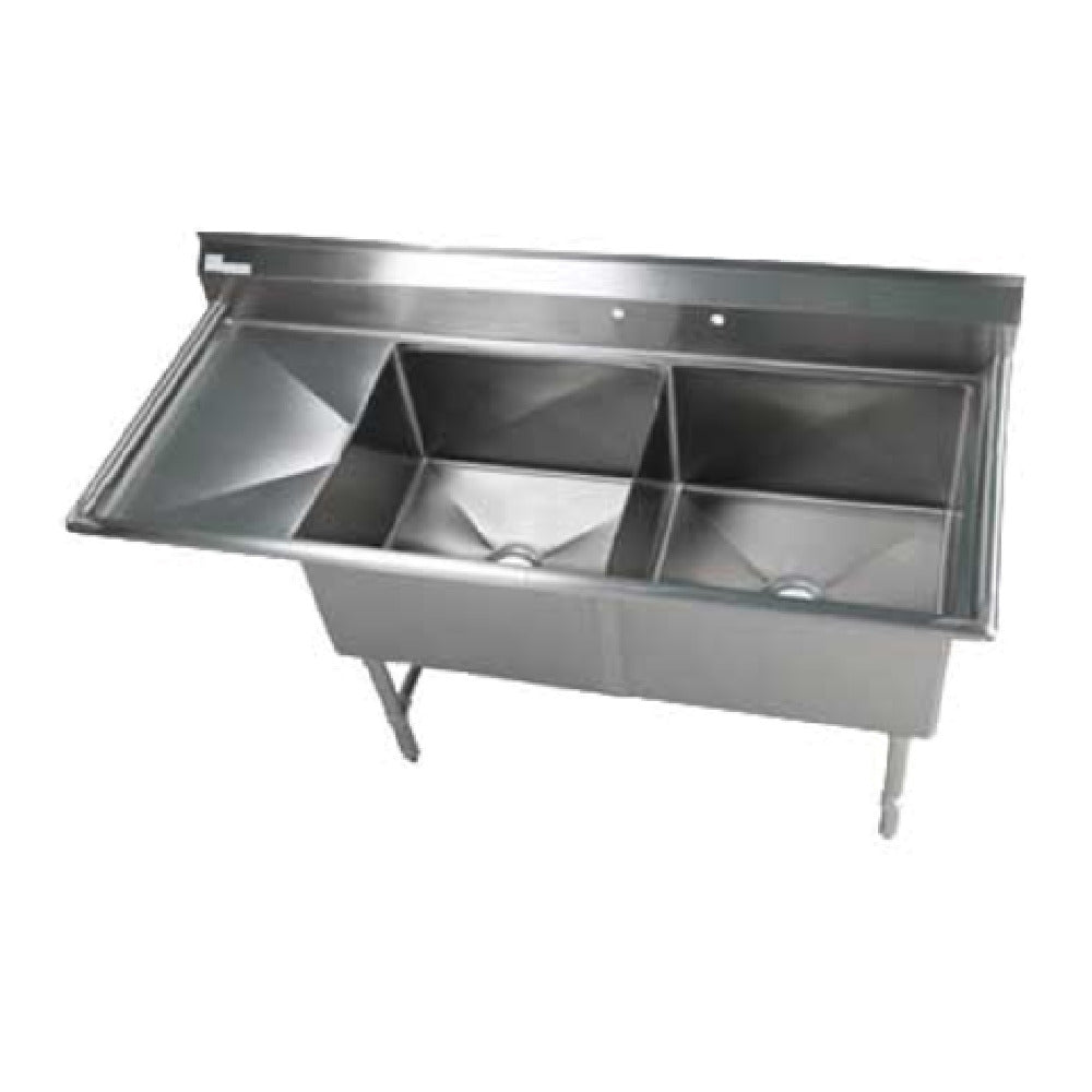 Klinger's Trading EIT2DL Elite Sink Two Compartment 68-1/2"W X 29-1/2"D X 41"H