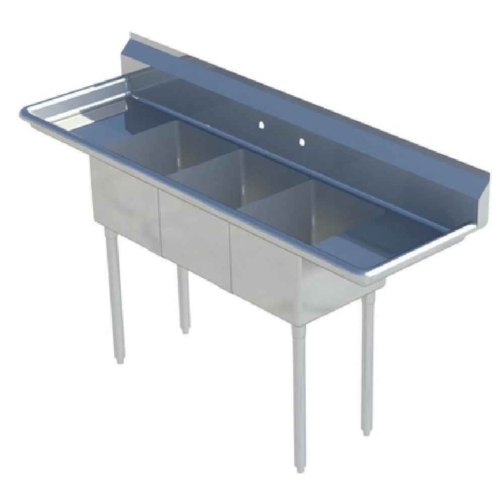 Sapphire Manufacturing SMS-3-1014D Sink 3-compartment 60"W X 19-1/2"D X 44-1/4"H Overall Size