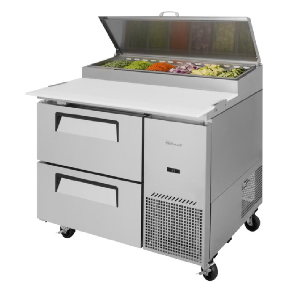 Turbo Air TPR-44SD-D2-N Super Deluxe Pizza Prep Table One-section 14.0 Cu. Ft.