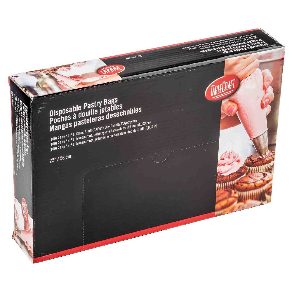 TableCraft Products 12617 - Disposable Pastry Bags, 74 Oz., 22" X 11.25" X 0.006"