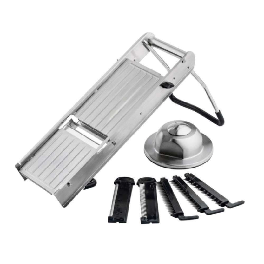TableCraft Products 12629 - Mandoline Slicer Set, 17-3/4" X 6-1/2" X 8-1/4", (5) Blades Included