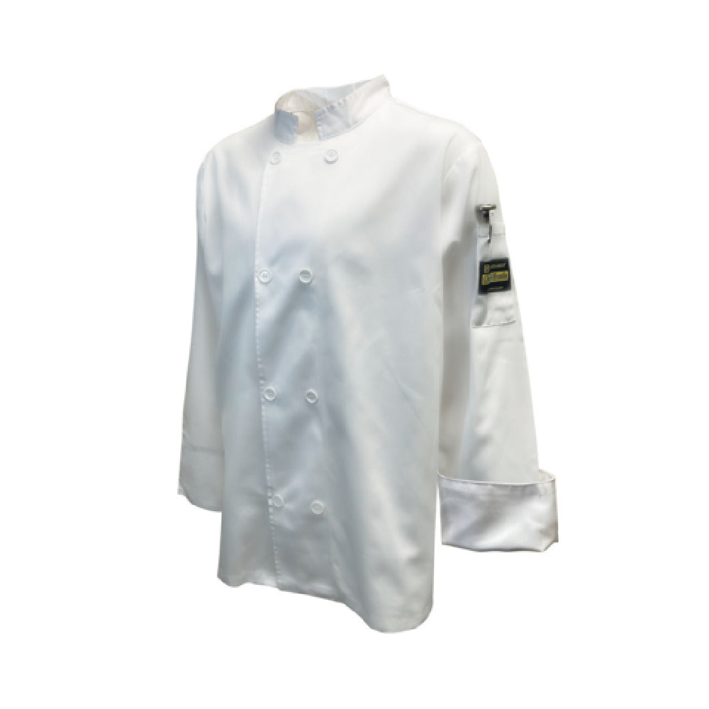 Thunder Group CJ304WHXL Chef Regalia Men's French Cuffs Chef Jac Tapered Long Sleeve