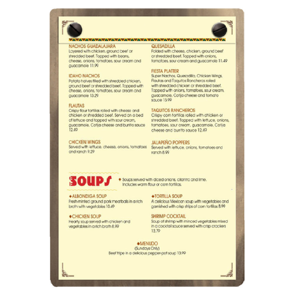 Menu Solutions WDSP-B Menu Board Holds 5" X 7" Insert Single Panel