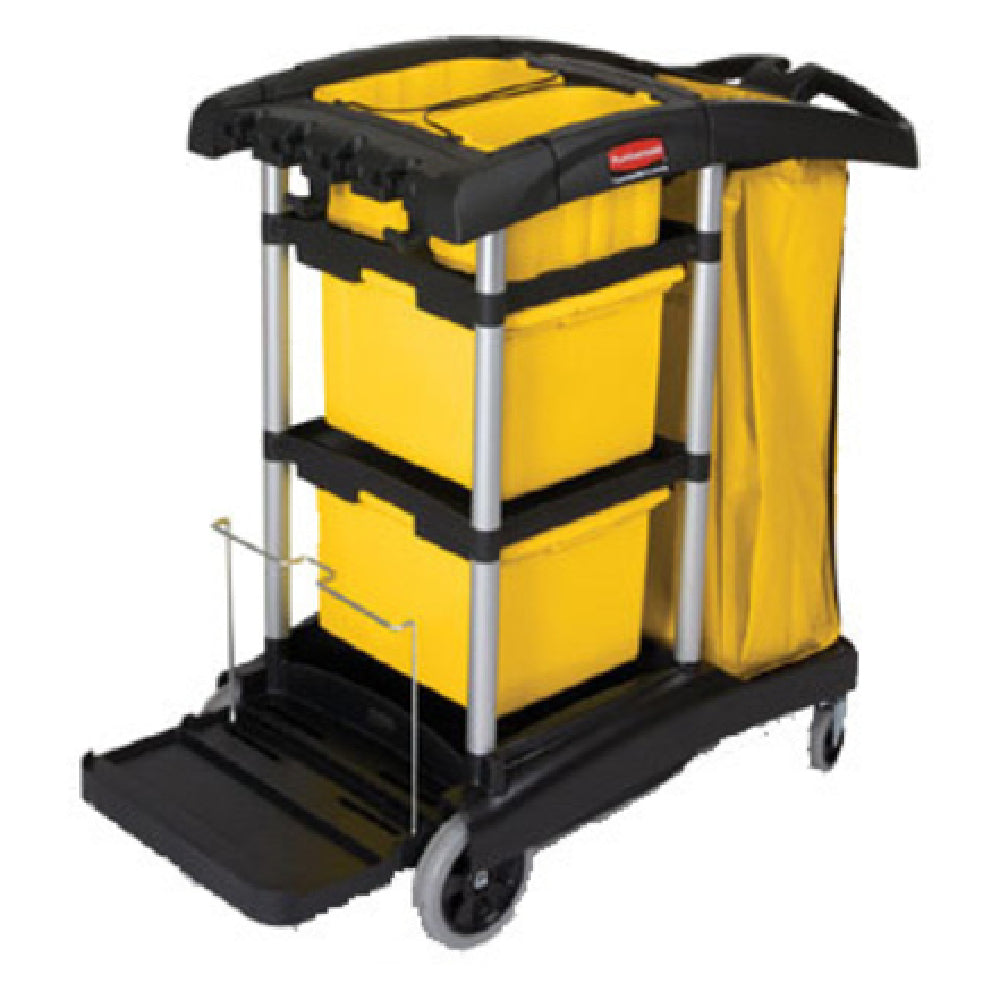 Rubbermaid FG9T7300BLA - Hygen™ Microfiber Cleaning Cart, 48-1/4"L X 22"W X 44"H