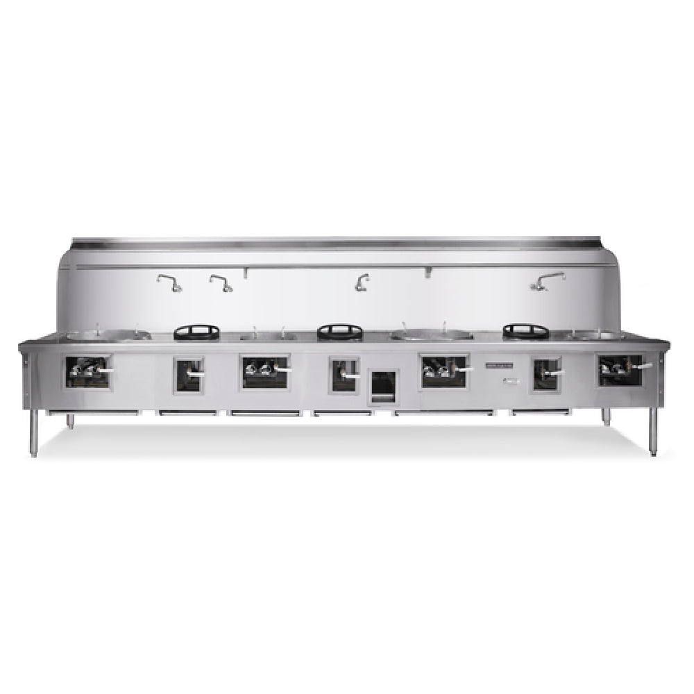American Range ARCR-7 - Culinary Series Chinese Range, Gas, (7) Burners & (4) Manually-controlled Swing Faucets