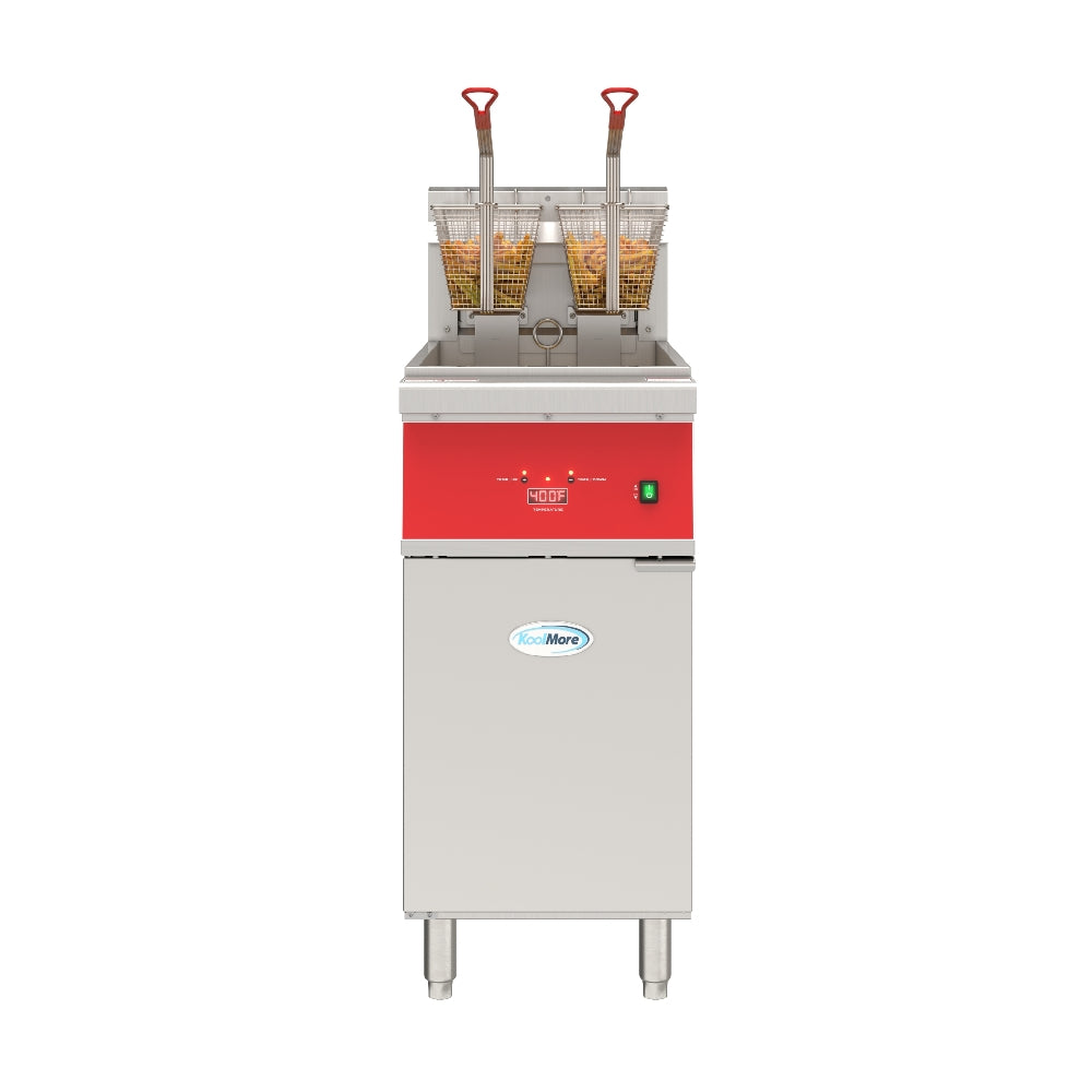 Koolmore KM-FDF40-EE - Floor Standing Commercial Fryer, Electric, 30"W X 15-1/2"D X 44-3/5"H