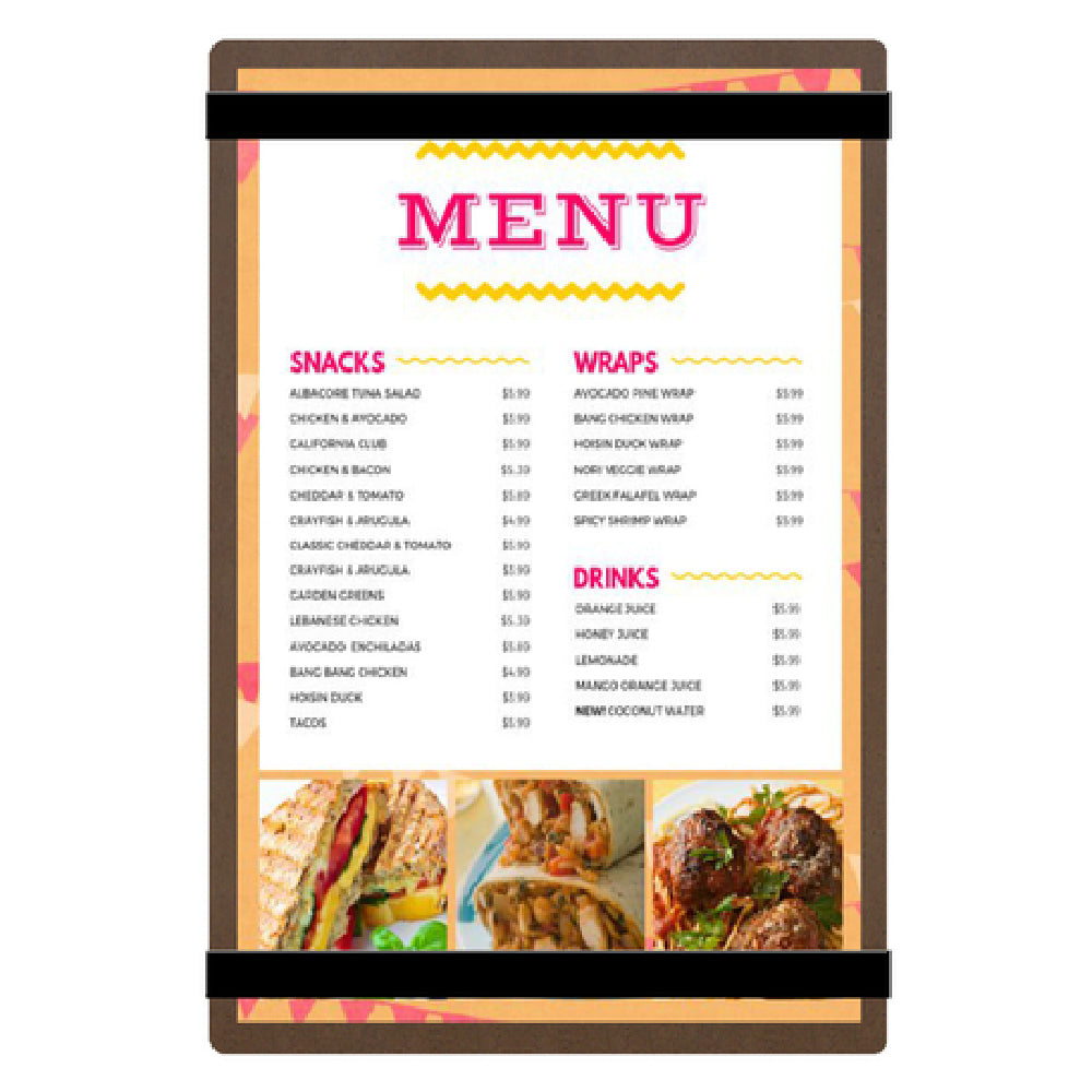 Menu Solutions RBB-46 Menu Board Holds 4" X 6" Insert Single Panel