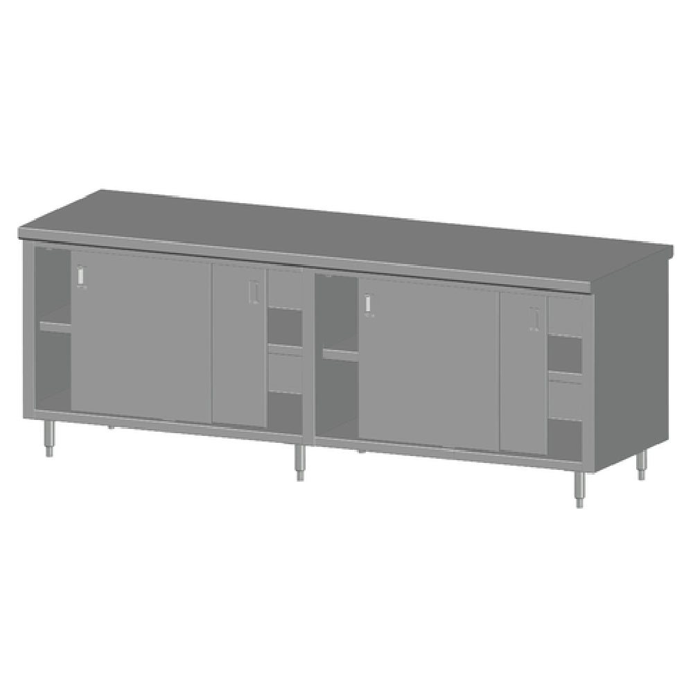 SPG 8CBT-30D - Universal Stainless Work Table, Cabinet Base With Sliding Doors, 96"W X 30"D
