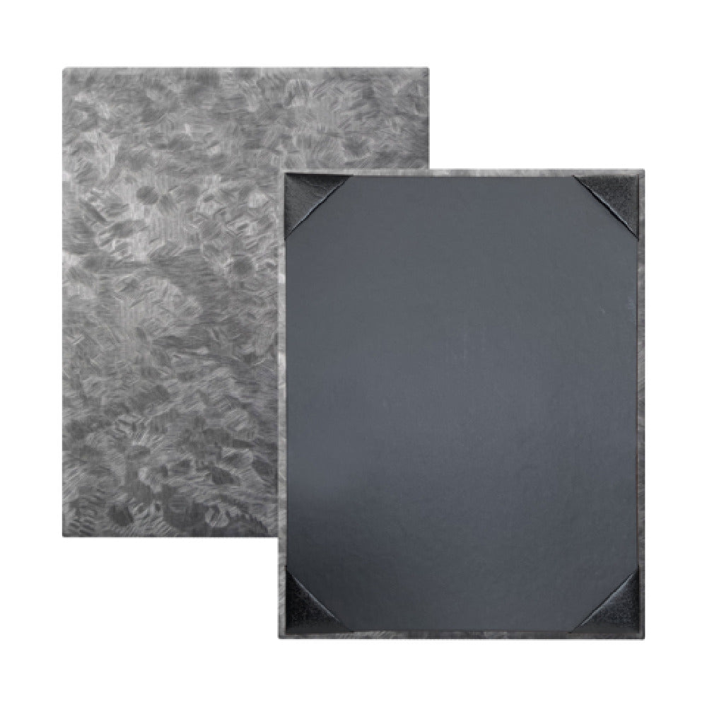 Risch MET-1V 8.5X11 Brushed Metallic Padded Faux-leather Menu Cover (specify Color)