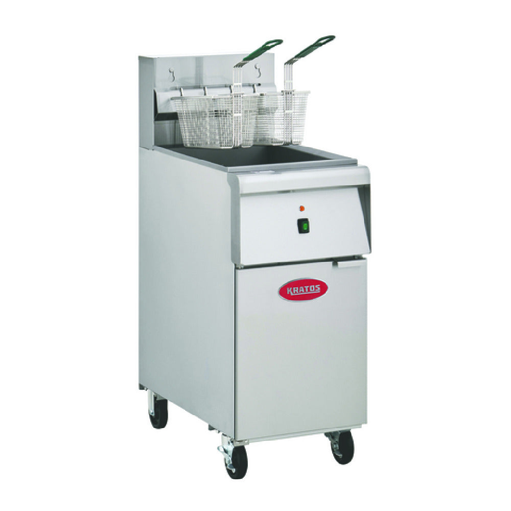Hubert 184811 - Kratos Mobile Electic Floor Fryer, 40 Lb. Oil Capacity, 28"W X 44"H