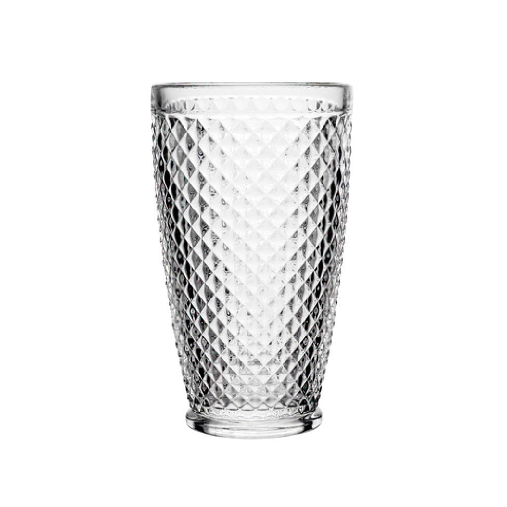 Steelite 6446BW009 Highball Glass 11.5 Oz. (H 5" M 3" T 3" B 2-1/4") Faceted Embossment
