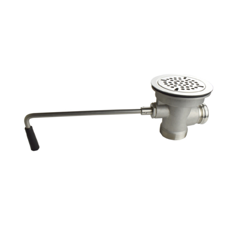BK Resources EVO-LWR-S Lever Waste Drain With Twist Handle 3 1/2" Stainless Steel Rotary Ball Valve