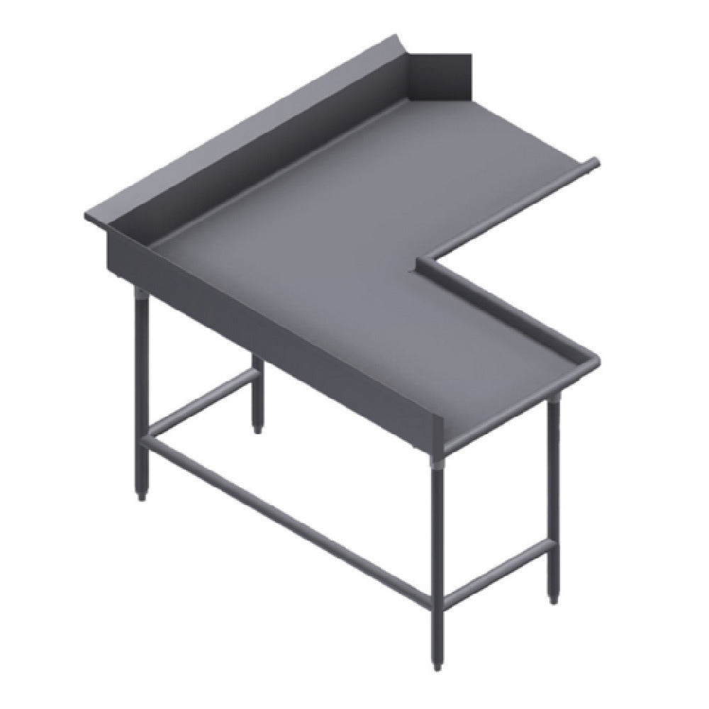 Winholt CDT-14-C-144L - Corner Clean Dish Table, Left To Right, Stainless Steel Legs And Clad Bullet Feet