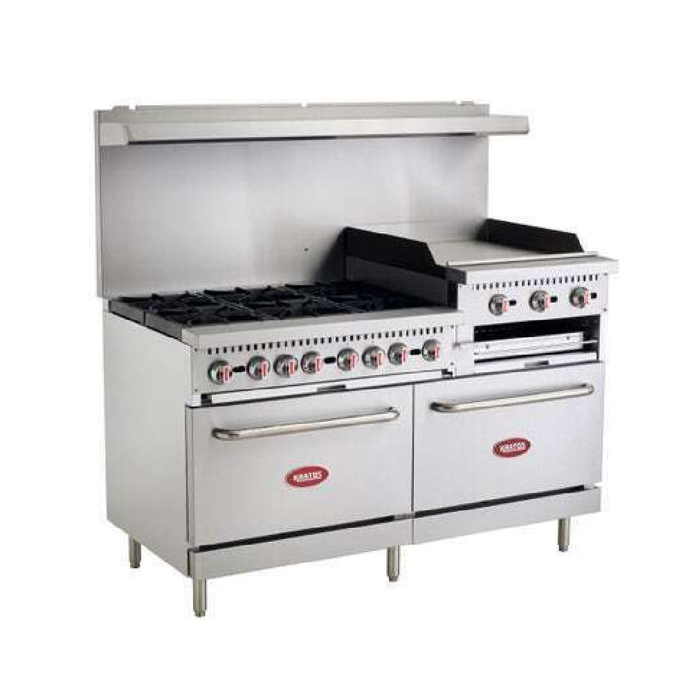 Hubert 153668 - (153668) Kratos® Gas Range, 60"W X 32-3/5"D X 60"H, Liquid Propane