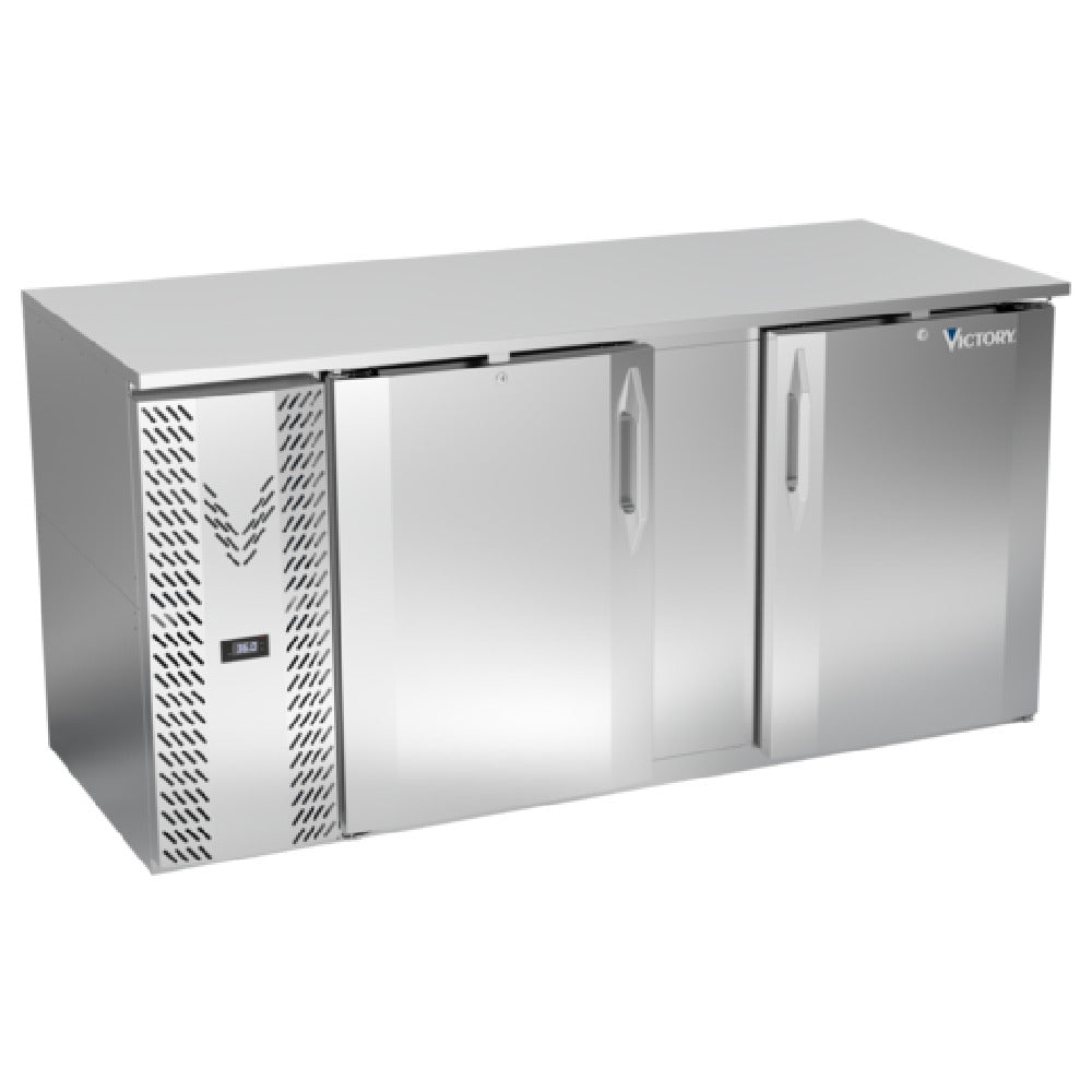 Victory VBB68HC-S - Back Bar Refrigerator, Two-section, 68"W X 30-1/8"D X 34"H