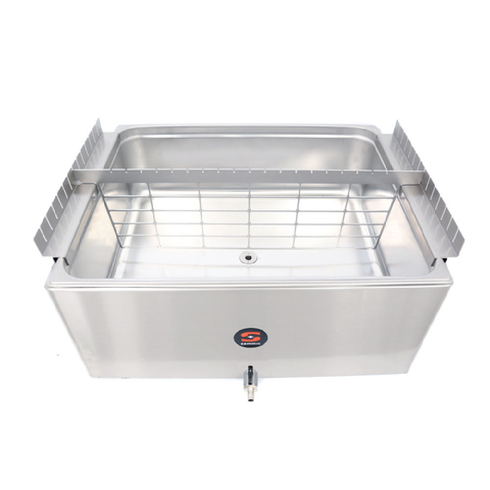 Sammic 1180182 (1180182) Tank Divider L For Use With 14 Gal Tank. Divides Tank Into Separate Compartments To Organize The Tank For Multi-product Use And For FIFO Organization. Spans Side To Side With Use Of Support Set. Stainless Steel Made