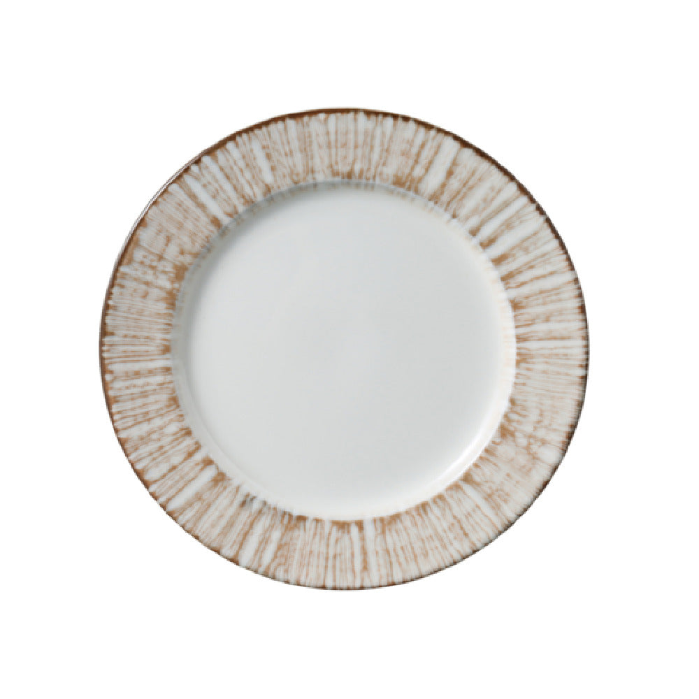 Yanco LE-107 - Legna Bread Plate, 7 1/8 X 3/4", White & Brown