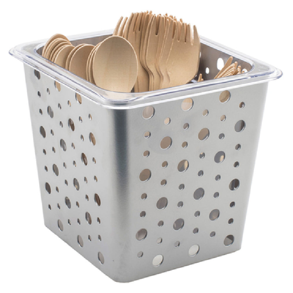 FOH BHO078BCI21 1/6 Size Dots Flatware Divider Set Silver Includes One BHO072BCI21 1/6 Size Dots Housing/Pan Set Deep Silver