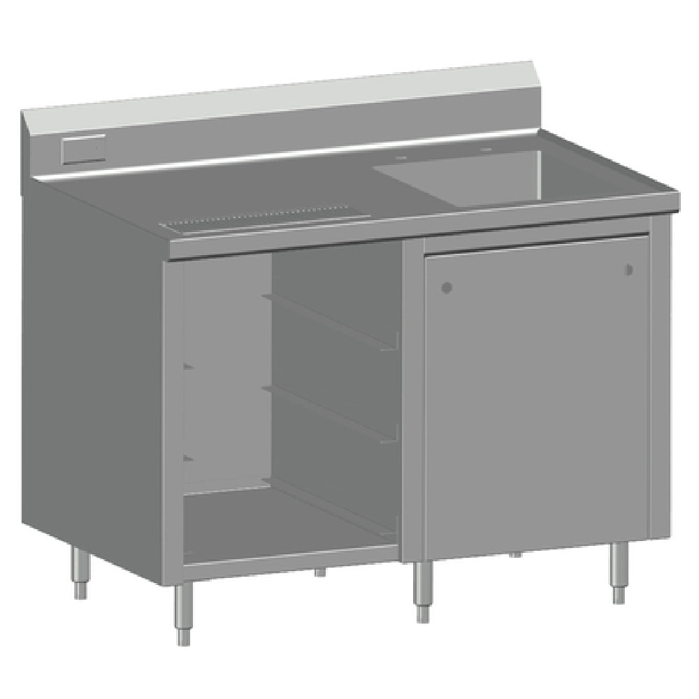 SPG BCRS-48R - Universal Stainless Beverage Counter, With Rack Slides, 48" Long