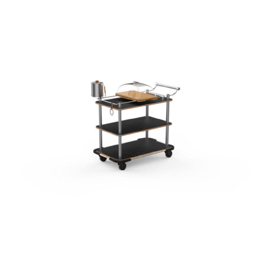 Steelite MGCRNX20MSXX Mogogo Buffet Solutions Roll'n Cheese Plate & Wine Cart 41-1/2" X 21" X 40-1/2"H