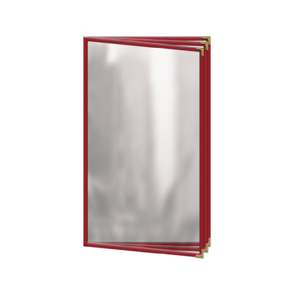 Risch TETB 8.5X14 Deluxe Clear Sewn Menu Cover 8-1/2" X 14" Triple Booklet