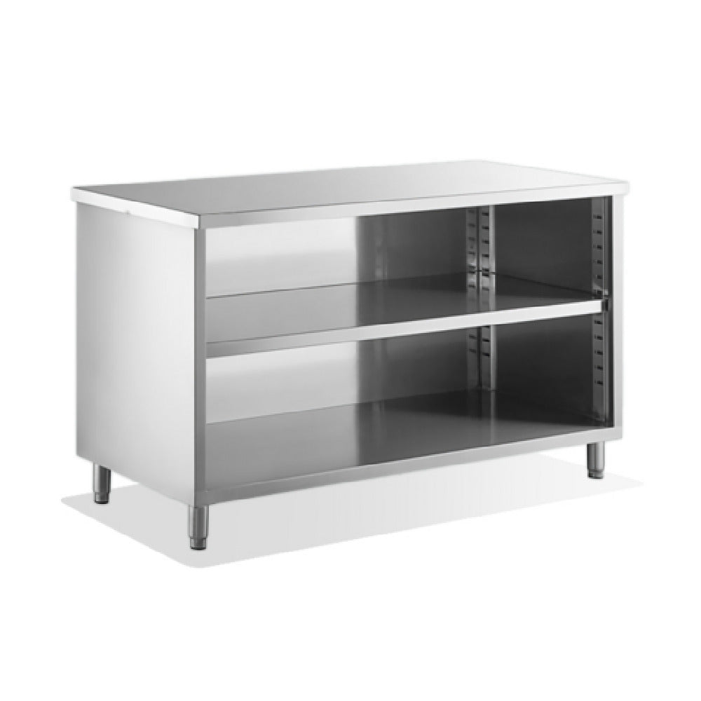 Steel Works Stainless SWDS-1572-318 Dish Cabinet 72"W X 15"D X 36"H 18/304 Stainless Steel Top Shelf
