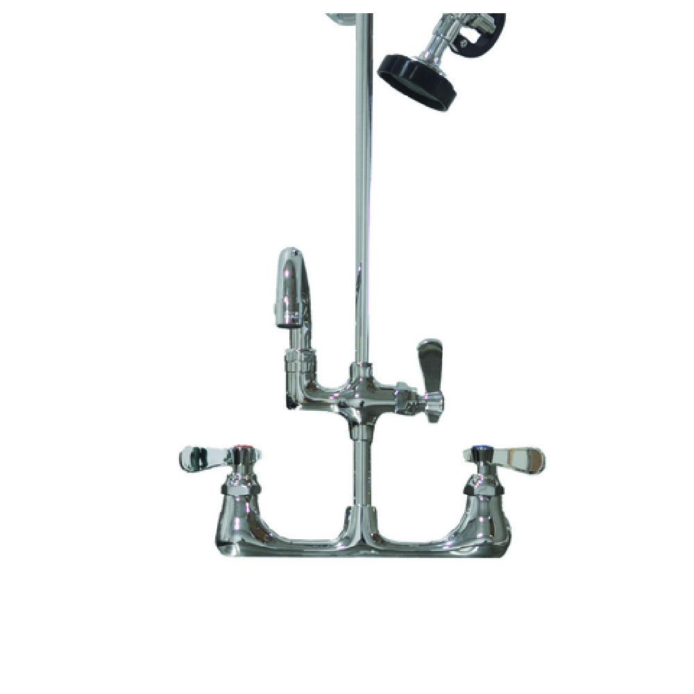 Hubert 115973 - Kratos Pre-Rinse Faucet With 8" Centers & 12" Add-On Faucet, Wall-mount