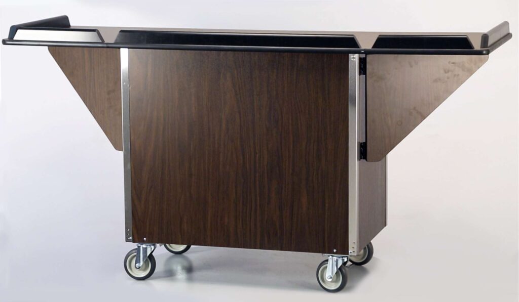 Lakeside 675 Beverage Service Cart Drop Leaves (3) 21" X 35" Interior Shelves