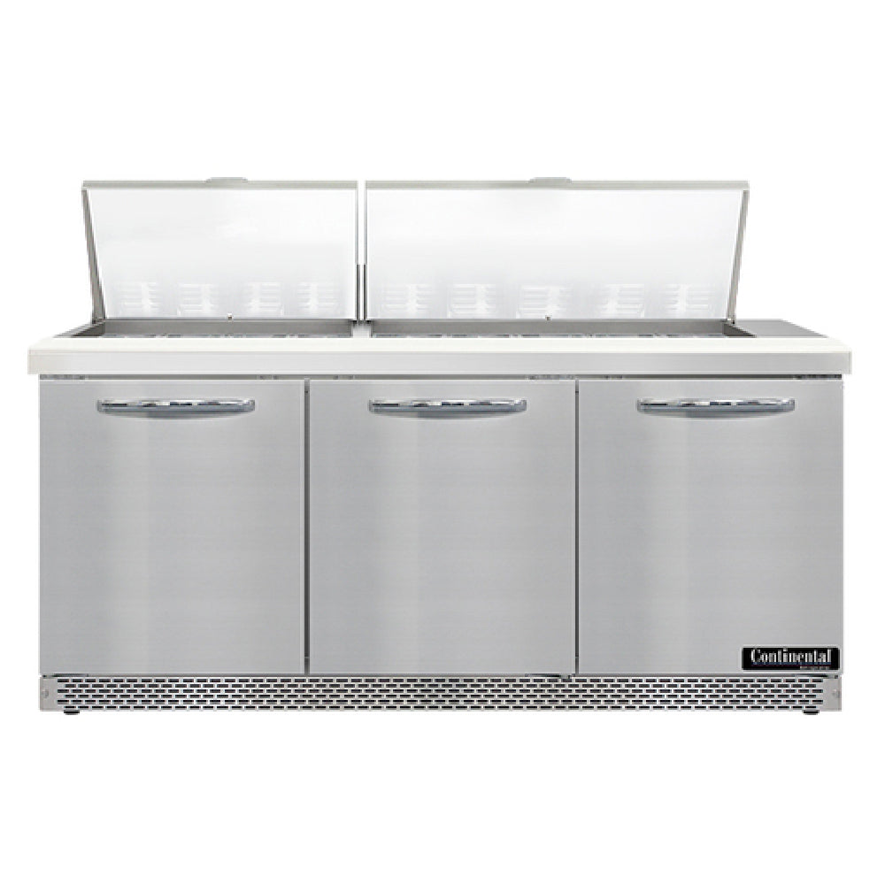 Continental Refrigerator SW72N27M-FB Mighty Top Sandwich Unit Front Breather 72"W