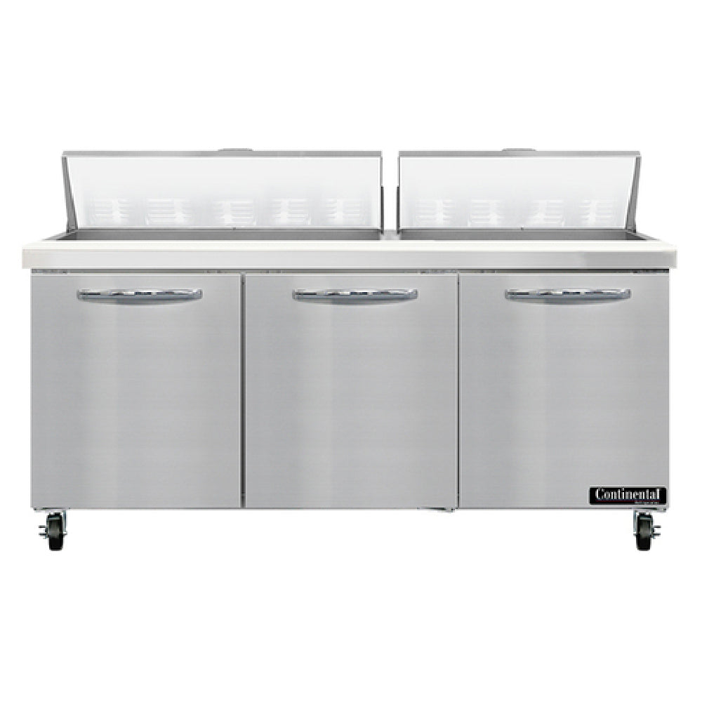 Continental Refrigerator SW72N18 Sandwich Unit 72"W 20.6 Cu Ft Capacity