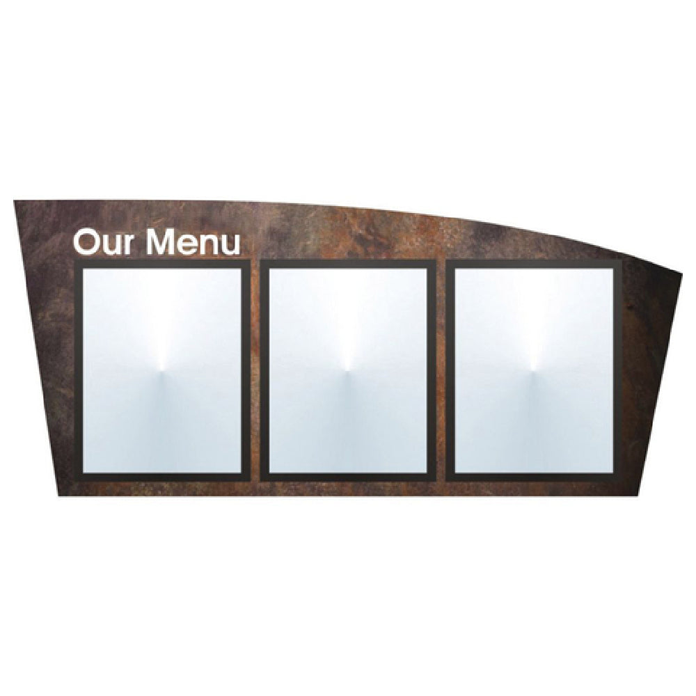 Hubert 21358 - Menu Board, 3-pocket, Wall-mount
