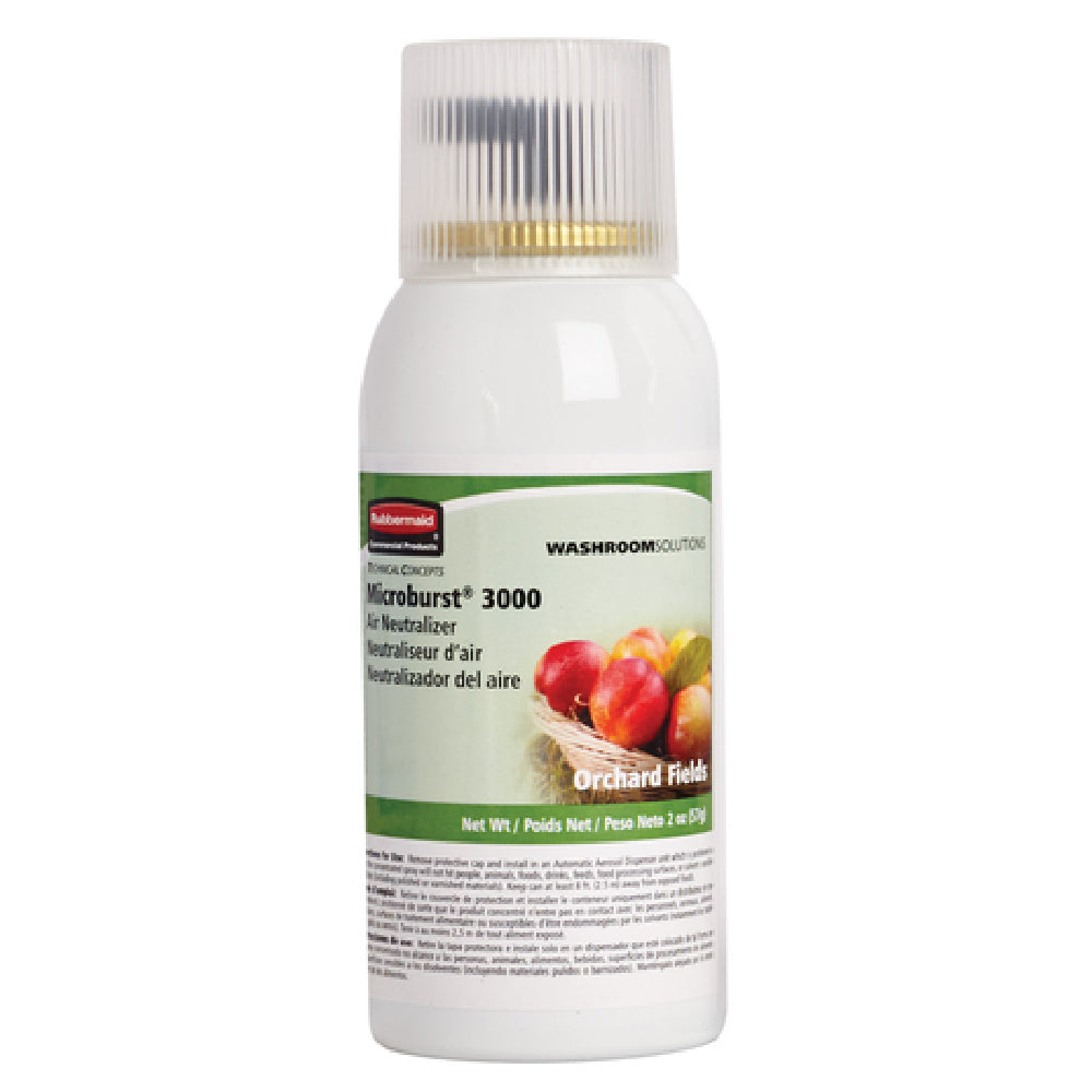 Rubbermaid FG4012561 - TC Microburst® 3000 Aerosol Air Neutralizer Refill, Orchard Fields (V.OC Compliant In All U.S. States, Canada & Mexico) (sold In Case Quantities Only)