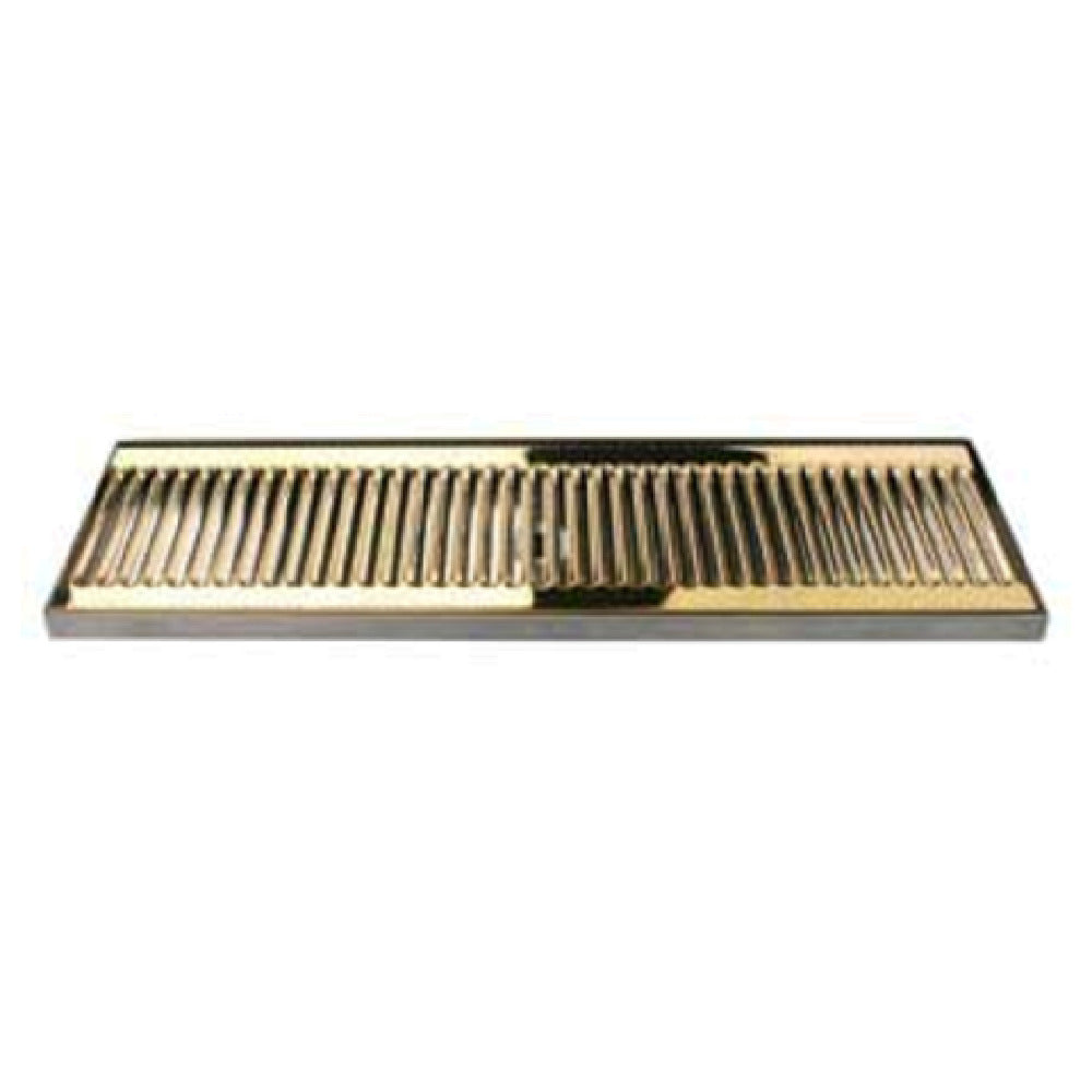 Micro Matic DP-120DSSPVD-20-P Surface Mount Drip Tray 20"W X 5"D X 3/4"H With 3-1/2" Drain Nipple