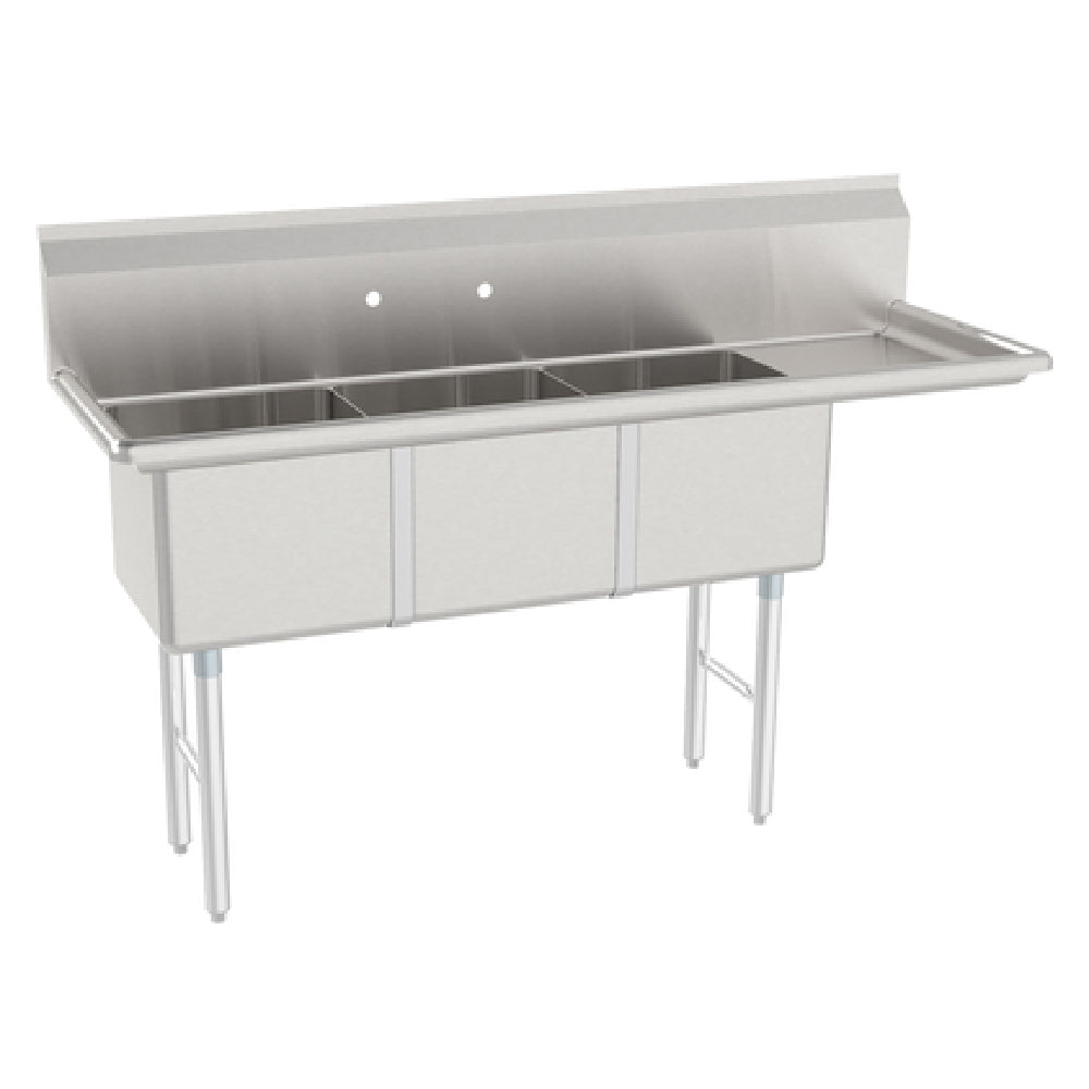 GSW USA SE15153R Sink Three Compartment 63-3/8"W X 21"D X 45"H