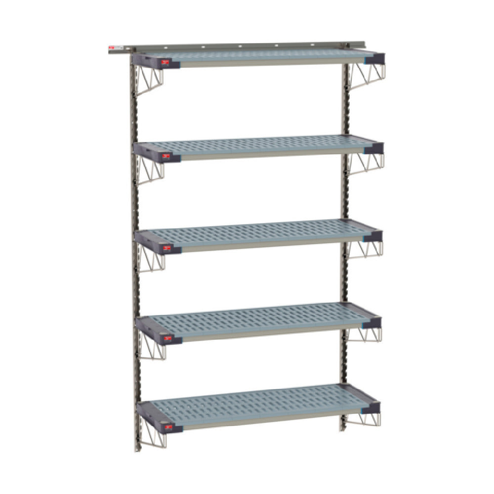Metro SW-1848S4-85-5TIER - SmartWall Life Tall Wall Shelving Kit, Five-shelf, Type 304 Stainless Steel Components: Wall Tracks