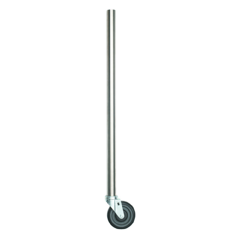 Hubert 72233 - Kratos Leg, 34" Length, 18-gauge Stainless Steel With Polyurethane Caster