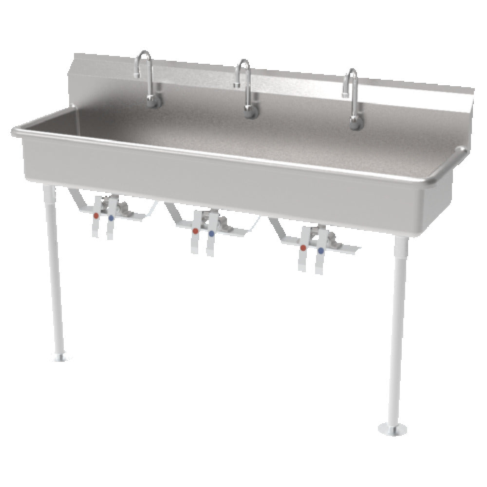 GSW USA ACE-MWS-1848L Hands Free Multi Station Sink Wall/floor Mount 48"W X 14" Front-to-back X 8" Deep Bowl