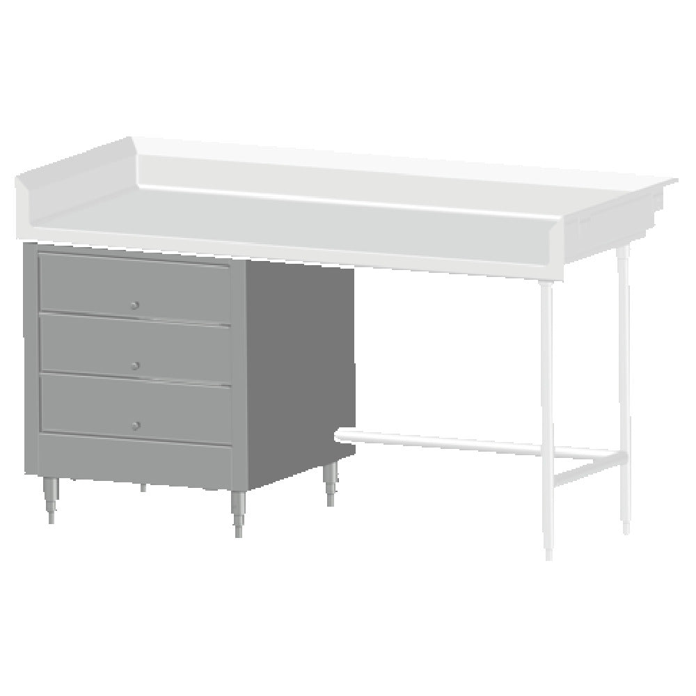 SPG TAC-3T-20-S - Universal Stainless Enclosed 3-tier Roller Bearing Drawer, 20" X 20"