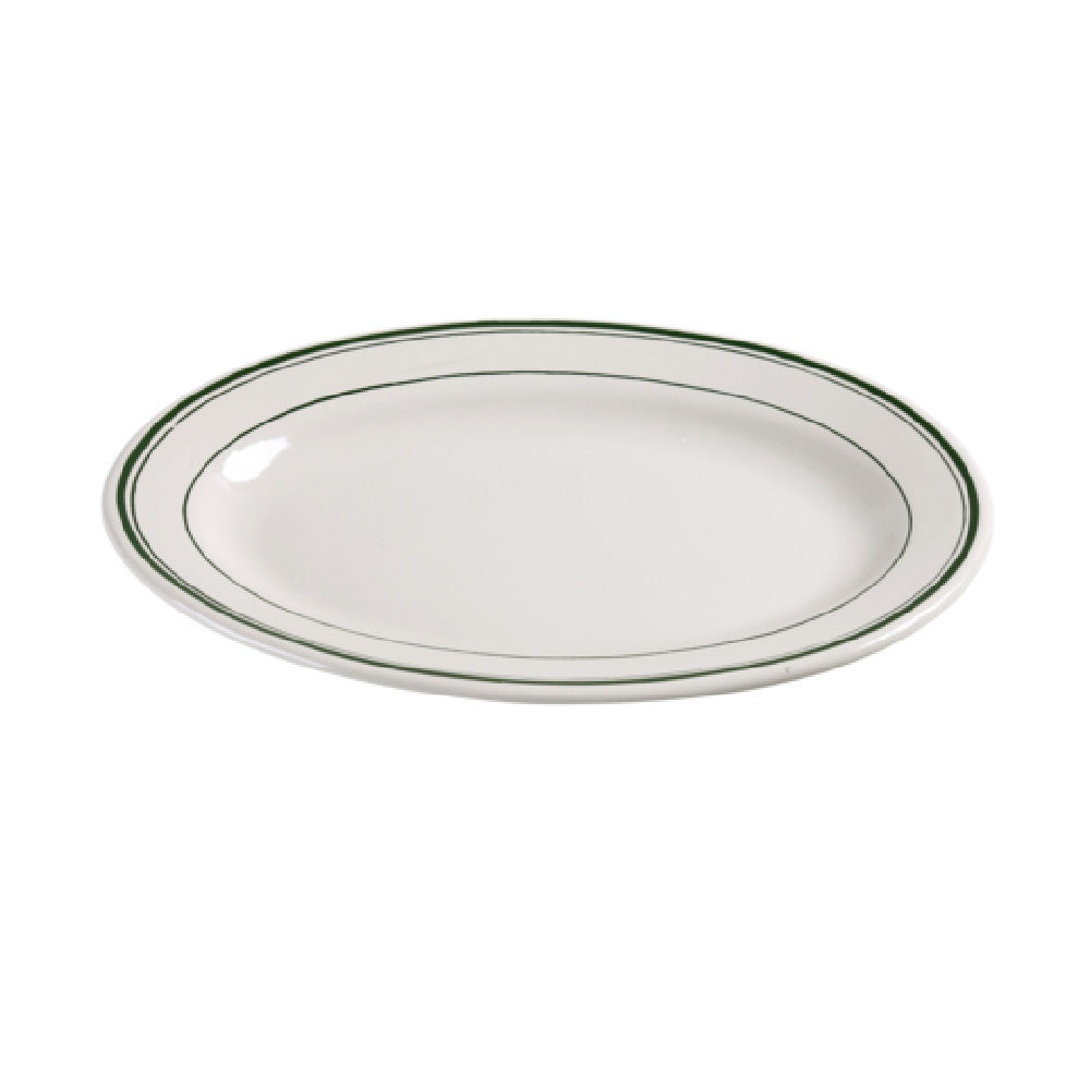Yanco GB-14 Green Band Platter 12-1/2"L X 9"W Oval