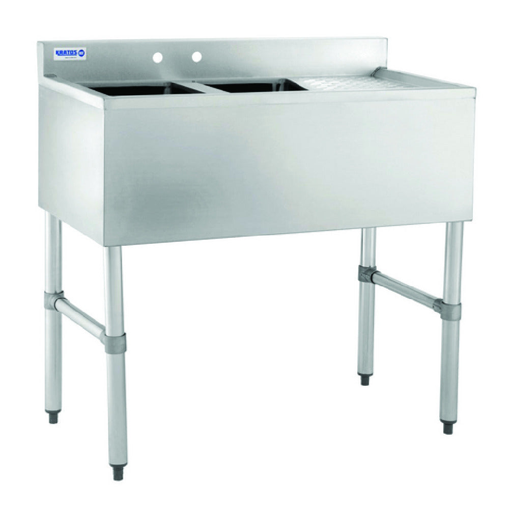Hubert 29N-031 - Kratos® Underbar Compartment Sink, 2 Bowls, 36"W X 18.75"D X 33"H