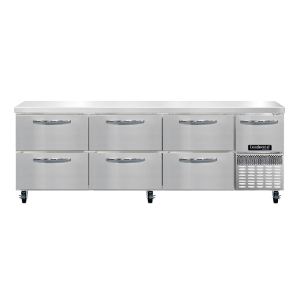 Continental Refrigerator RA93SN-D Refrigerated Base Shallow Depth Worktop Unit