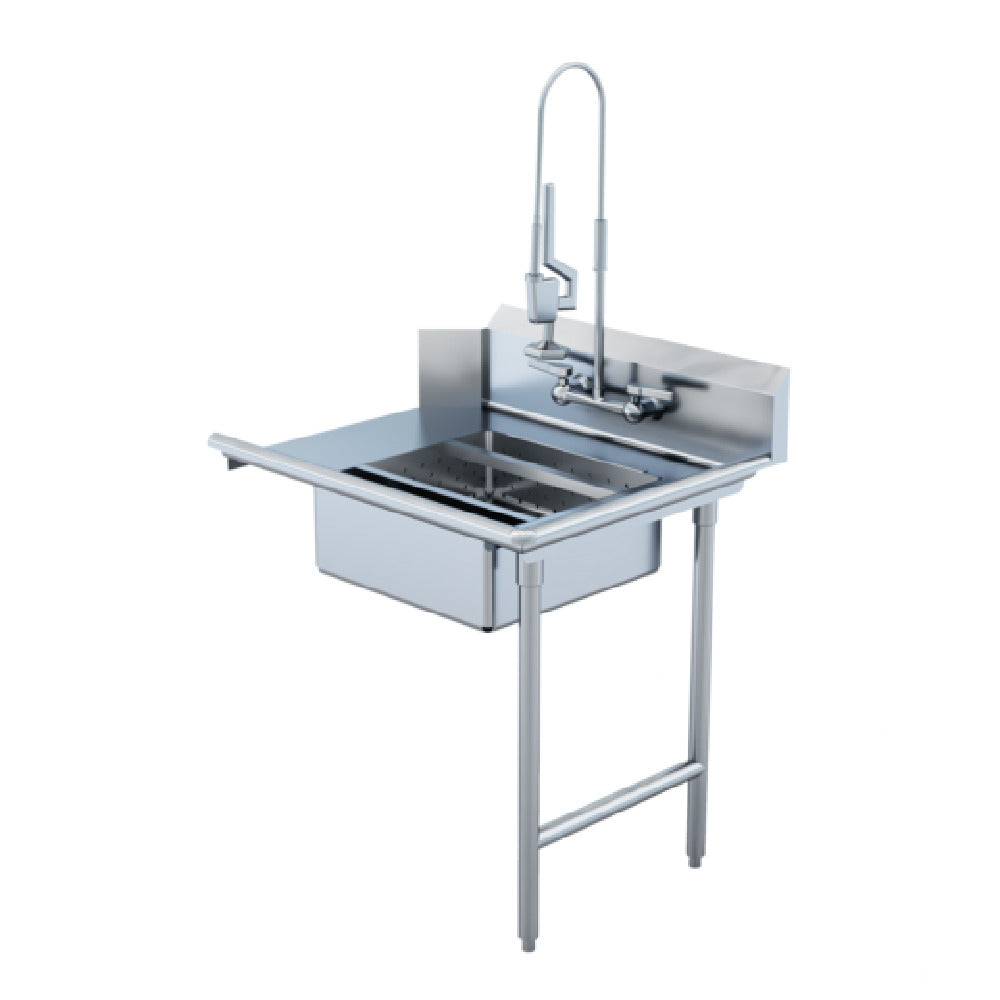 Winholt SDT-16-S-72R - Straight Soiled Dish Table, Right To Left, Stainless Steel Legs And Clad Bullet Feet