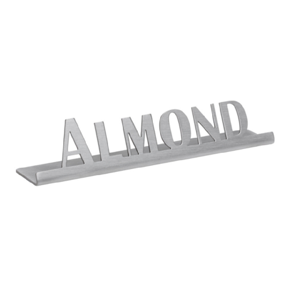 Service Ideas 1C-ST-ALMOND-SIGN Service Ideas Laser Cut ID/Table Sign Almond Brushed Stainless