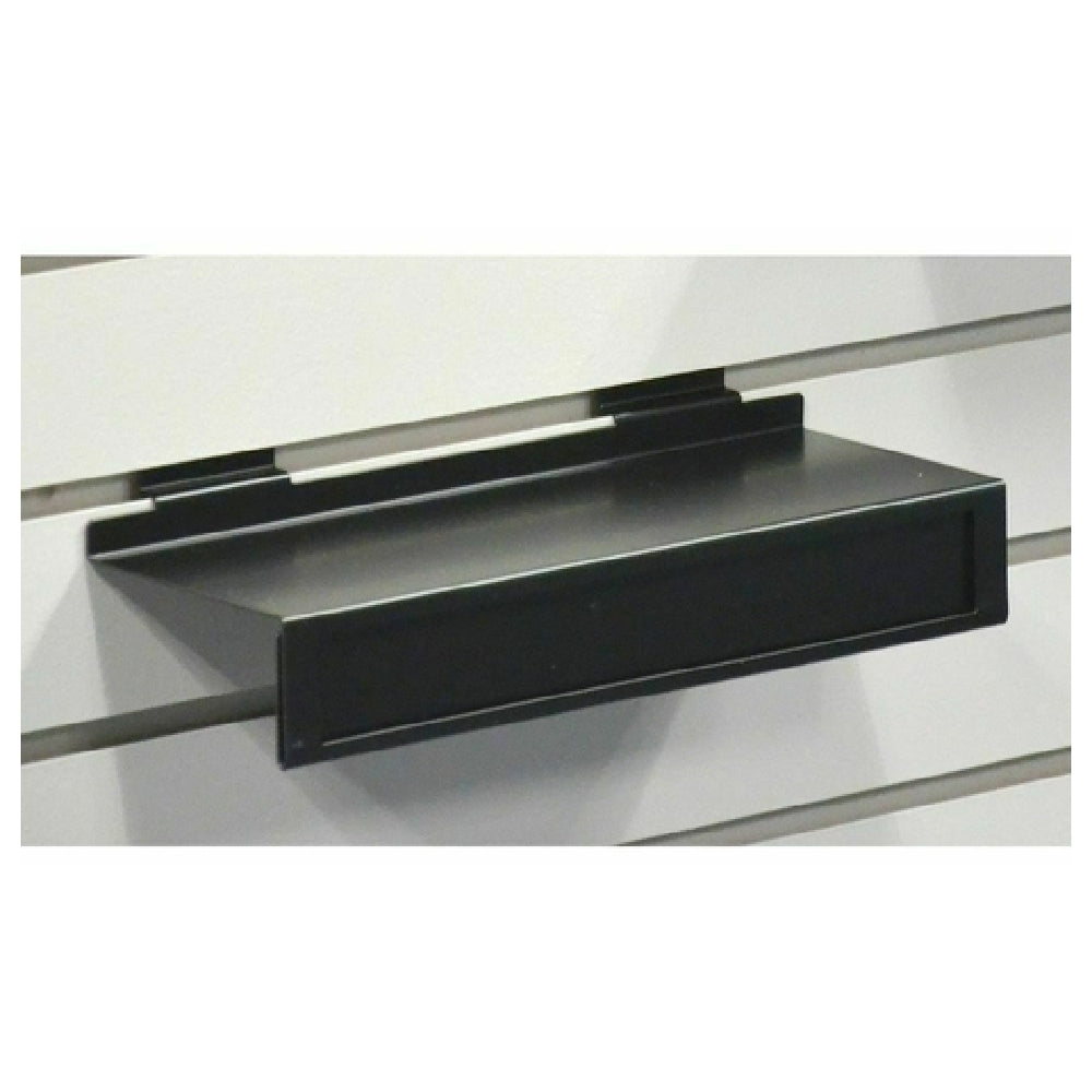 Hubert 46078 - Slatwall Shoe Shelf, 11"W X 4"D, With 10"L X 1-1/4"H Sign Channel