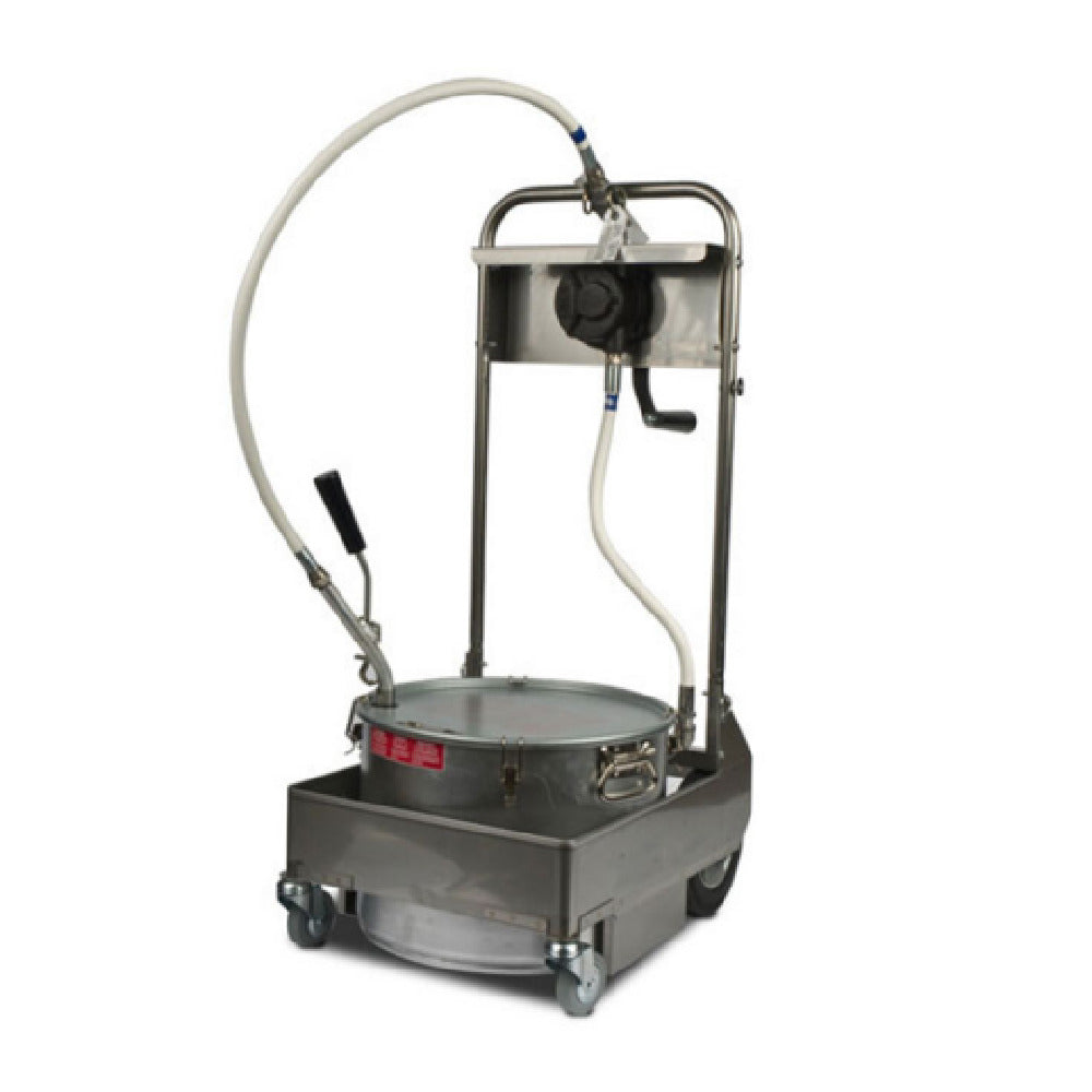 MirOil USA 75HS Oil Filter Machine/Discard Trolley Hand Operated Oil Pump 2-way For Countertop Fryers For Oil Capacity To 75 Lb.
