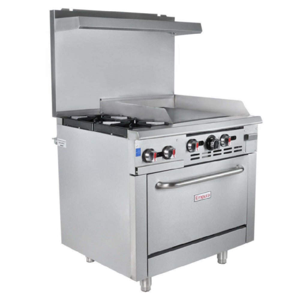 Empura Equipment EGR36-G24_LP Single Base Gas Range Liquid Propane 36"W X 32-5/8"D X 60-1/8"H
