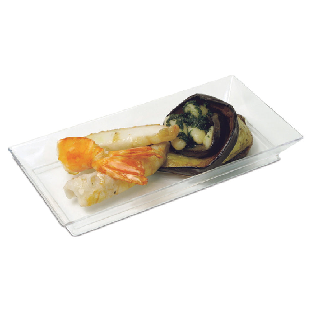 JB Prince R594 C - Comatec Disposable Appetizer Plate, 5"L X 2-1/4"W, Rectangular