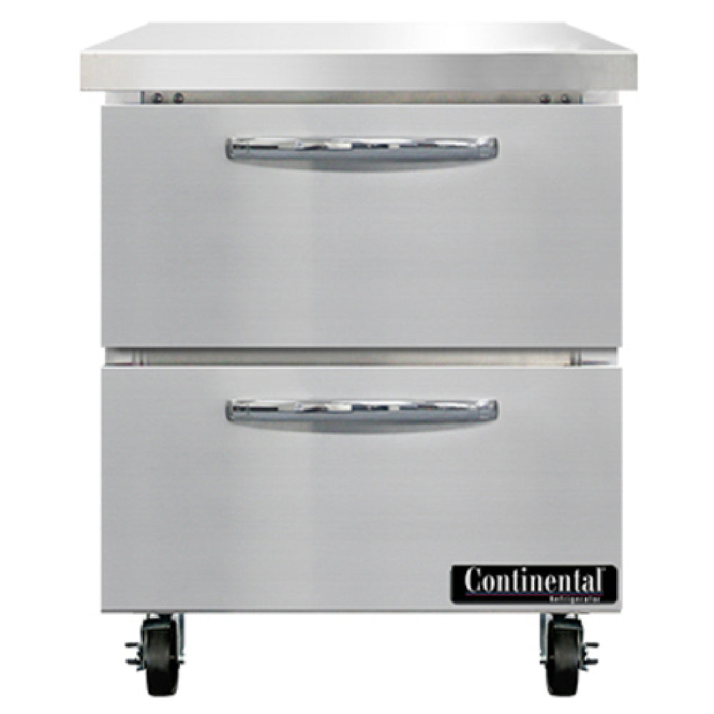 Continental Refrigerator SW27N-D Work Top Refrigerator 27"W 7.4 Cu Ft Capacity