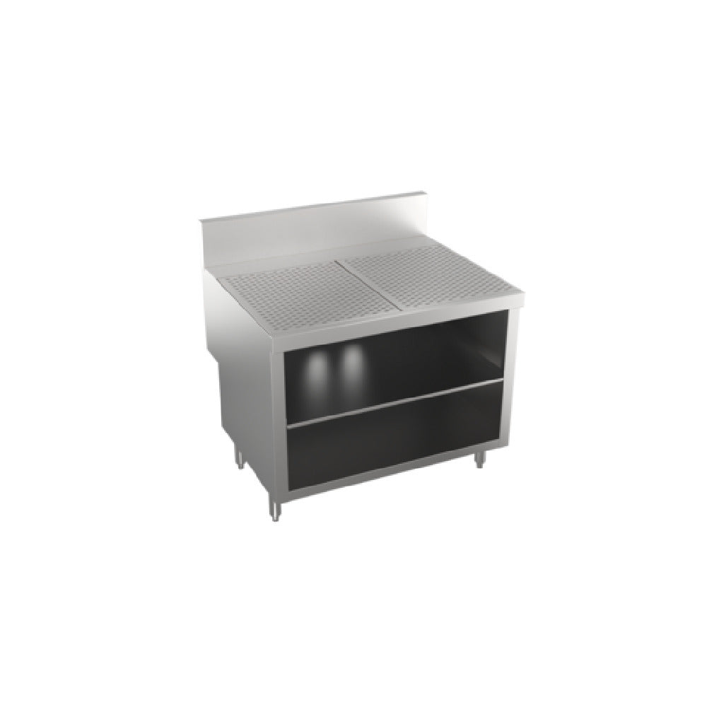 Krowne KRS-SD36 - Stadium Series Underbar Drainboard With Cabinet Base & Locking Hinged Door