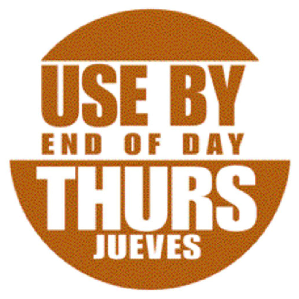 Hubert 77661 - Food Rotation Label, "Use By End Of Day Thursday", 3/4" Dia.